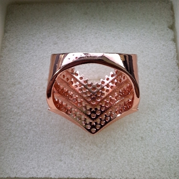 Callura Rose Goldtone Four-Layer Pave Ring with Swarovski Crystals - Picture 11 of 11